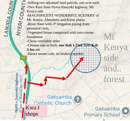 Land for sale Naromoru Nyeri county Mt Kenya slopes side image 1