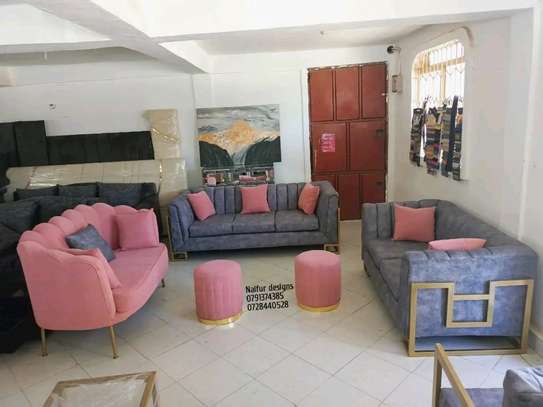 Modern Seven seater grey and pink couch/Sofa kenya image 7