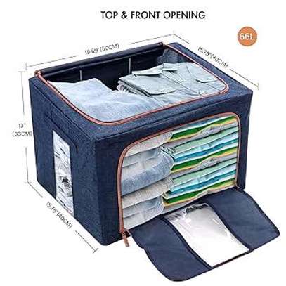 66L 50x40x33cm Foldable metal frame clothes storage bag image 2