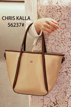 Chris Kalla 56237# White Tote Bag Black Handles image 4