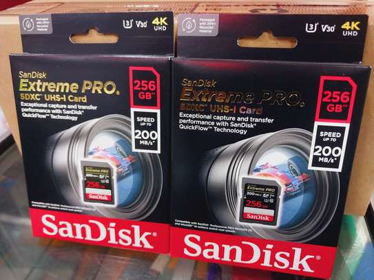 SanDisk Extreme PRO 256GB SDXC UHS-I Card 200 MBPs image 1