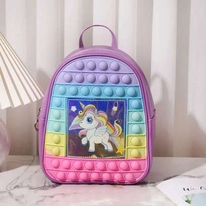 Kids school bag Silicone Toys Pop It Backpack Children's image 4