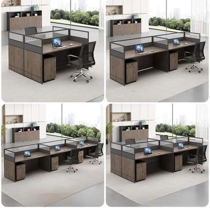 Workstation;Ergonomic Brown Office Workstation image 5