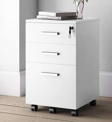 3‑Drawer Mobile File Cabinet in White image 1