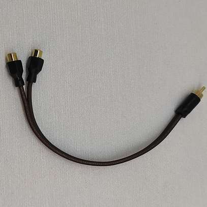 RCA Y splitter cable 1male to 2 female 1foot image 1