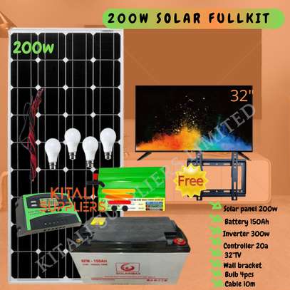 200w solar fullkit 32" tv image 2