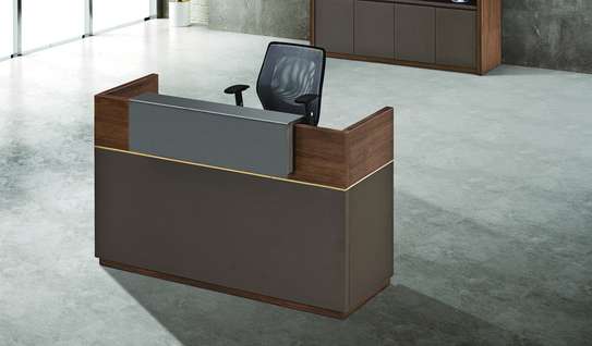 Simple Modern Reception Counter –Wood Office Front Desk image 4