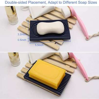 Silicone soap tray Drain dish image 4