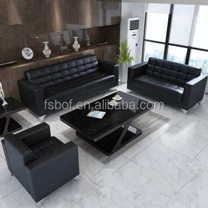 OFFICE SOFA: 5 Seater Black Office Sofa image 1