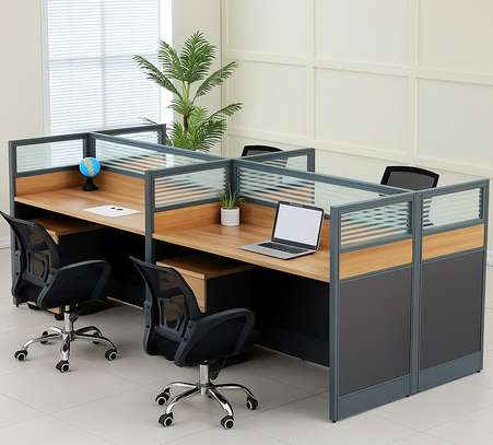 Office Workstation: Modern 4-Way Desk image 5
