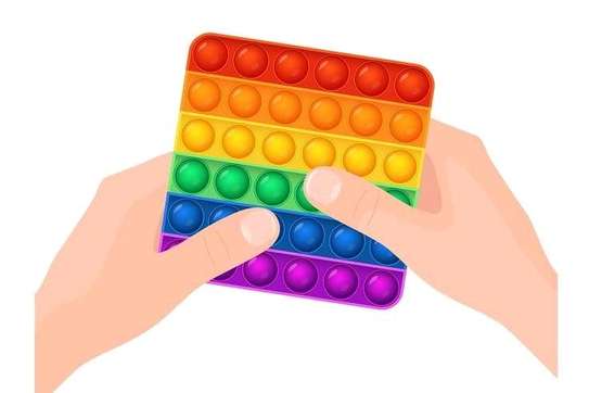 *Fidget Reliver Stress Toys Pop Rainbow Push Its Bubble Antistress Toys Simple image 4