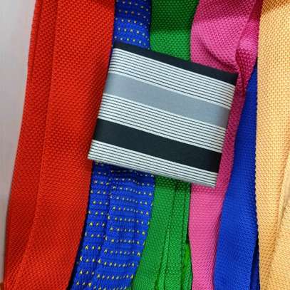 Grey,black,peach & white striped tie set image 2