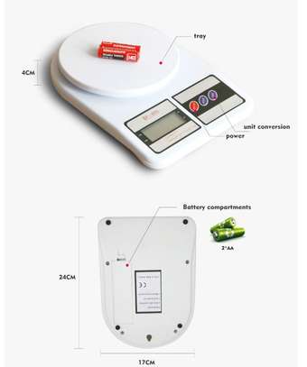Electronic Digital Weighing Food Kitchen Scale - White White image 2