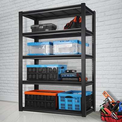 5-Tier Large Metallic Shelving Utility Rack image 1