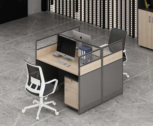 Office Desk :  Modern Workstation of 2 with Open Space image 3