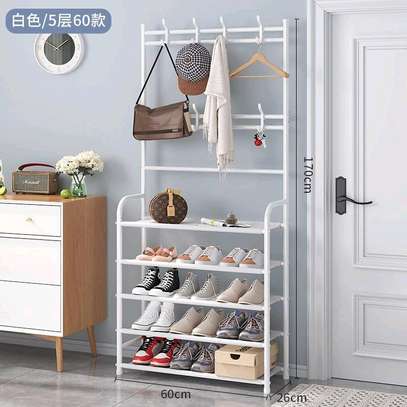 5 tier multifunctional shoe hat and cloth rack image 1