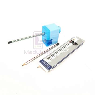 12PCS 2B Pencils and Semi Automatic Rotary Pencil Sharpener image 4