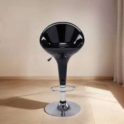 Black Plastic Adjustable Counter Barstool image 3