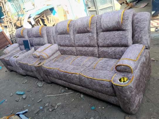 Hot easter offers !!! Brown 5 seater semi recliner image 2