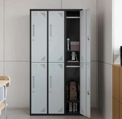 Office Cabinet: Gray 3 Long Doors Office Store Cabinet image 4