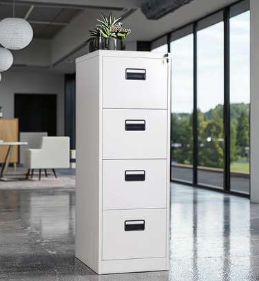 Office Cabinet : Vertical 4-Drawer Steel Cabinet Storage image 2