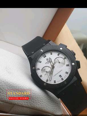 Black Leather Strap Watch image 1