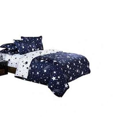 4PC Duvet Set,Blue & White Star Print- Quality Beddings image 3