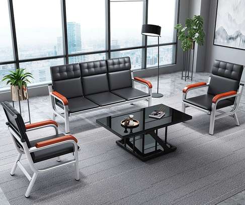 Office Sofa:  Steel Frame Padded Office Sofa image 5