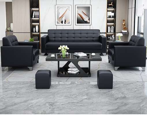 Office Sofa: 5 Seater Black Office Sofa In Mogonga image 3