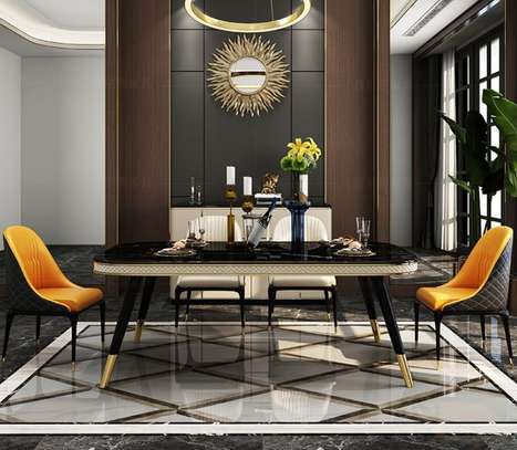 Dining Set; Black Marble Dining Set in Nyamaiya image 4