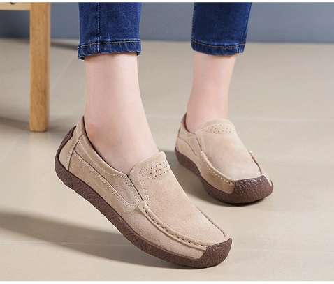 Brown Loafers flats shoes Woman folding Women Flats image 1