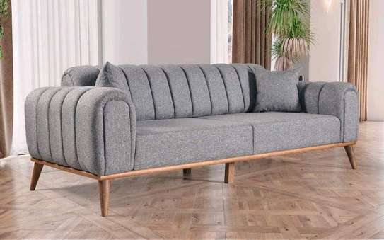 Grey three seater tufted sofa set Kenya image 1