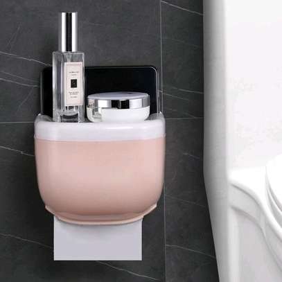 Bathroom tissue and phone holder image 2