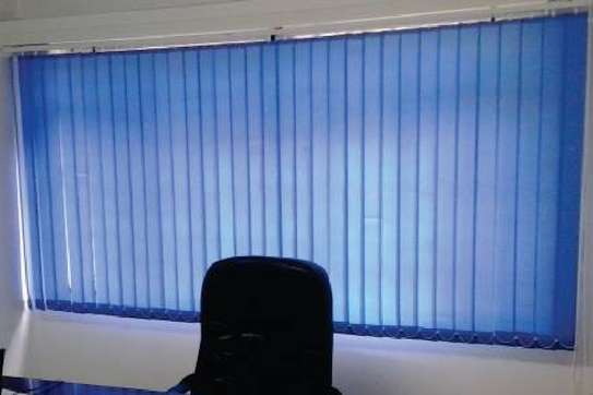 Blue Vertical Office Blinds image 1