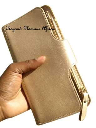 Womens Large leather Golden wallet image 2
