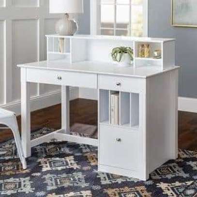 Modern customized Home office desks with a side shelf image 3