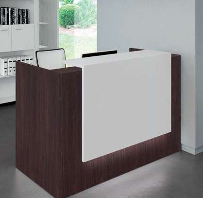 OFFICE DESK:  White Reception Office Desk image 2