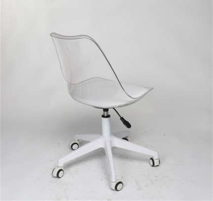 Office Chair : Transparent Swivel Home Study Chair image 4