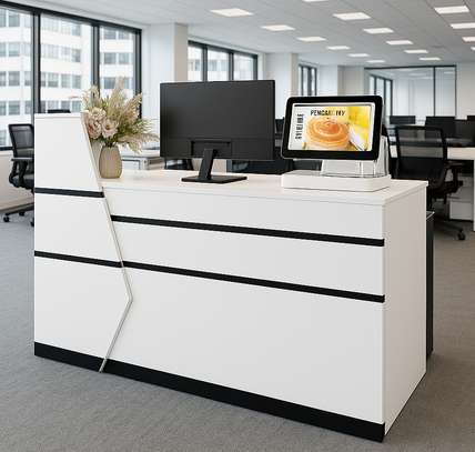 Luxury Custom Wooden Salon Reception Desk image 1