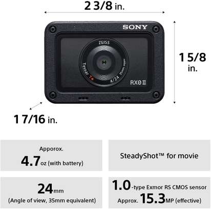 Sony RX0 II 1” (1.0-type) Sensor Ultra-Compact Camera image 3