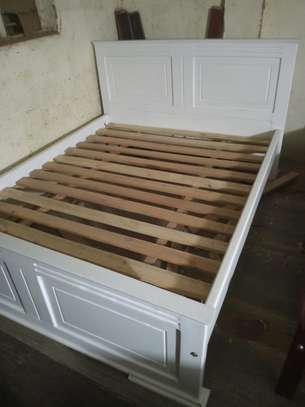 5*6 hard wood bed (white)🤍 image 4