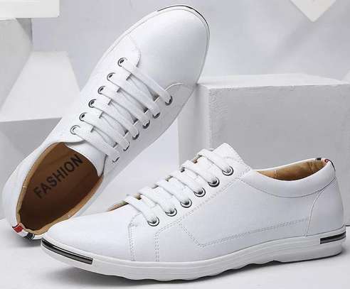 Men Casual Shoes Fashion Men White Moccasins Leather image 2