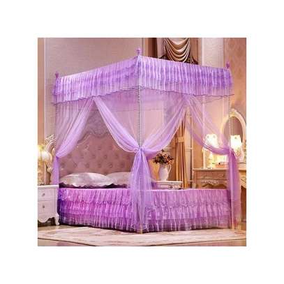 5 By 6 Purple Mosquito Net With Portable Metallic Stand image 1