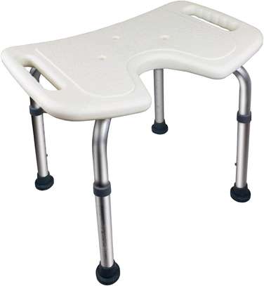 Bath Stool, Height-Adjustable, U-Shape Seat, Anti-Slip Tips image 2