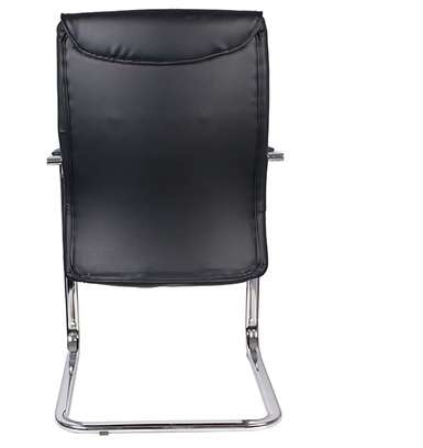 Office Chair: Non-Swivel Guest Leather Chair image 4