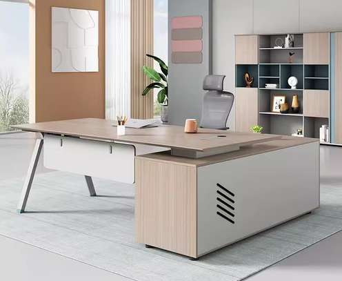 Office Desk: L-Shaped Administrative Executive Office Desk image 13