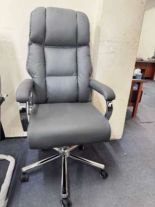 Office Chairs: High Back Gray Leather Office Chair image 2