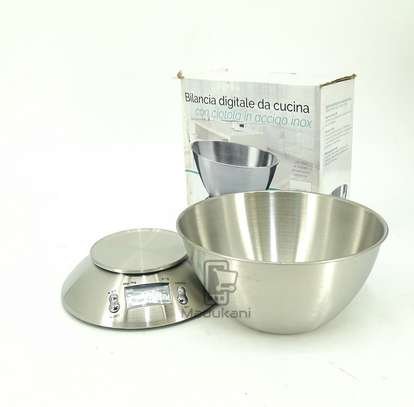 5kg 1g Digital Kitchen Scale Stainless Steel Body and Bowl image 2