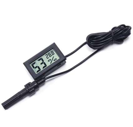 Mini LCD digital thermometer hygrometer meter with probe image 1