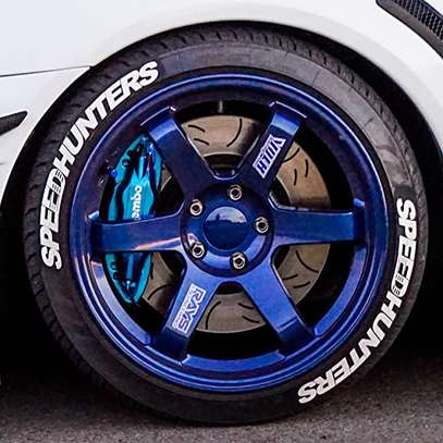 Speed Hunters Car Rubber Wheel Lettering Tire Stickers image 1